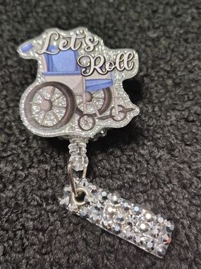 Let's Roll Funny Retractable Badge Holder Badge Reel Work Id Nurse Cna Id Holder